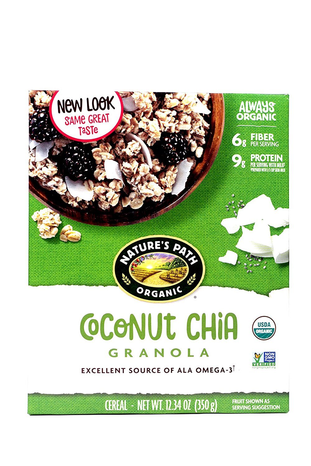 Natures Path Organic Chia Plus Coconut Chia Granola Cereal (Pack of 2,12.34-Ounce