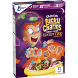 Chocolate Lucky Charms Cereal with Haunted Marshmallows, Naturally Flavored Kids Breakfast Cereal, Halloween Edition, Made with Whole Grain, 11 oz