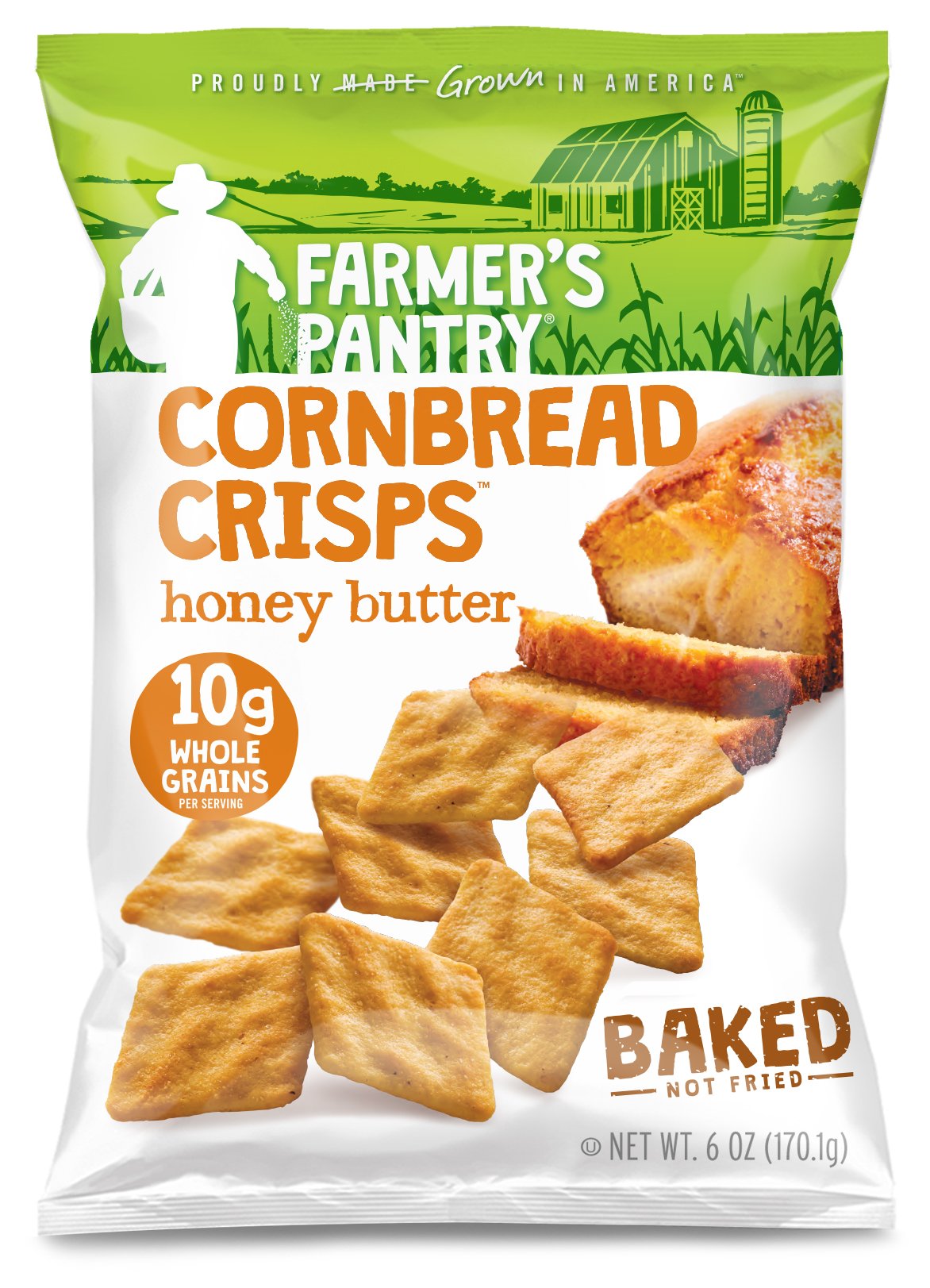 Farmer's Pantry Honey Butter Cornbread Crisps, Original, 6 Ounce (Pack of 2)