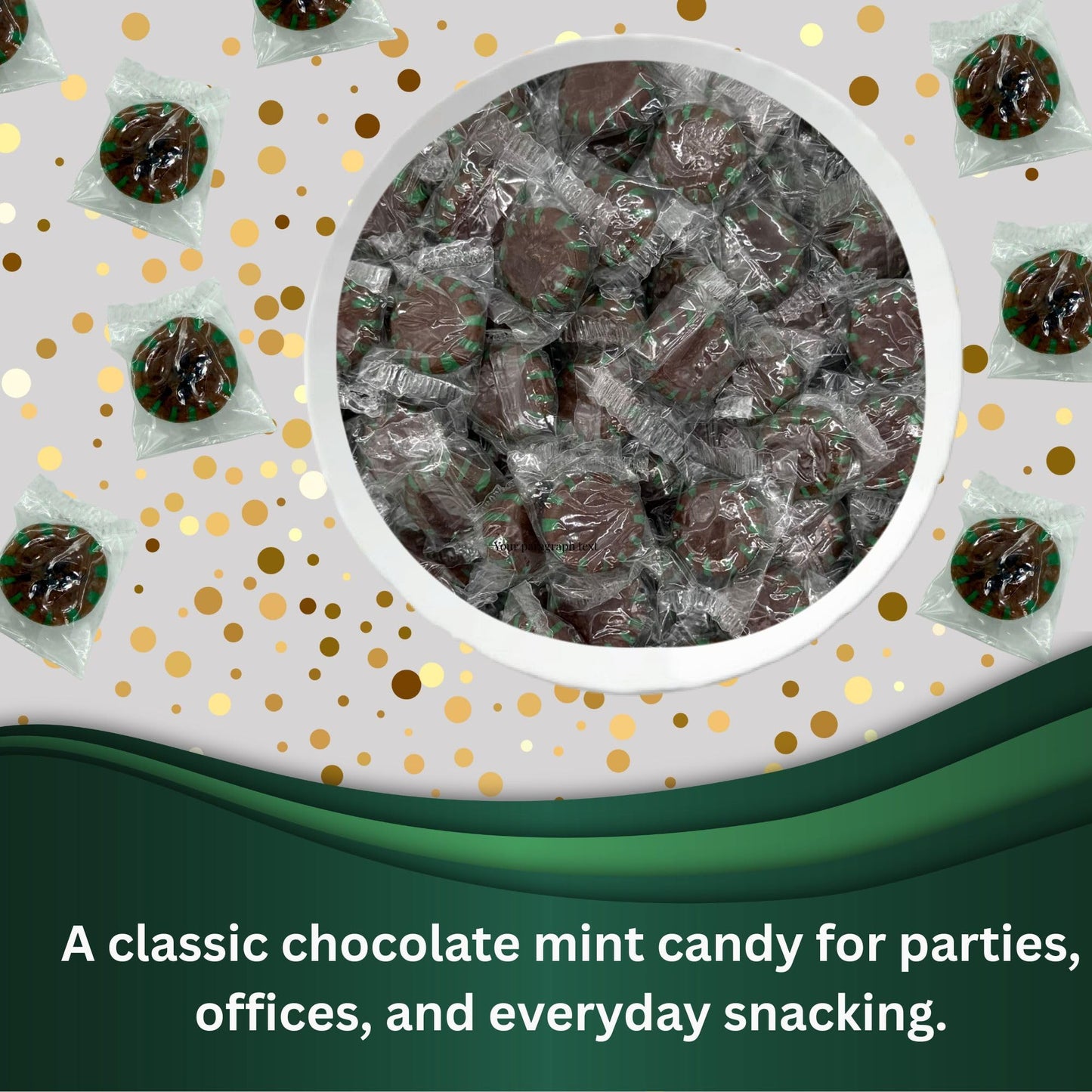 CandyBoxed Chocolate Mints | Individually Wrapped 3 Pound | Bulk Peppermint Chocolate Candy | Chocolate Starlight Mints hard Candy