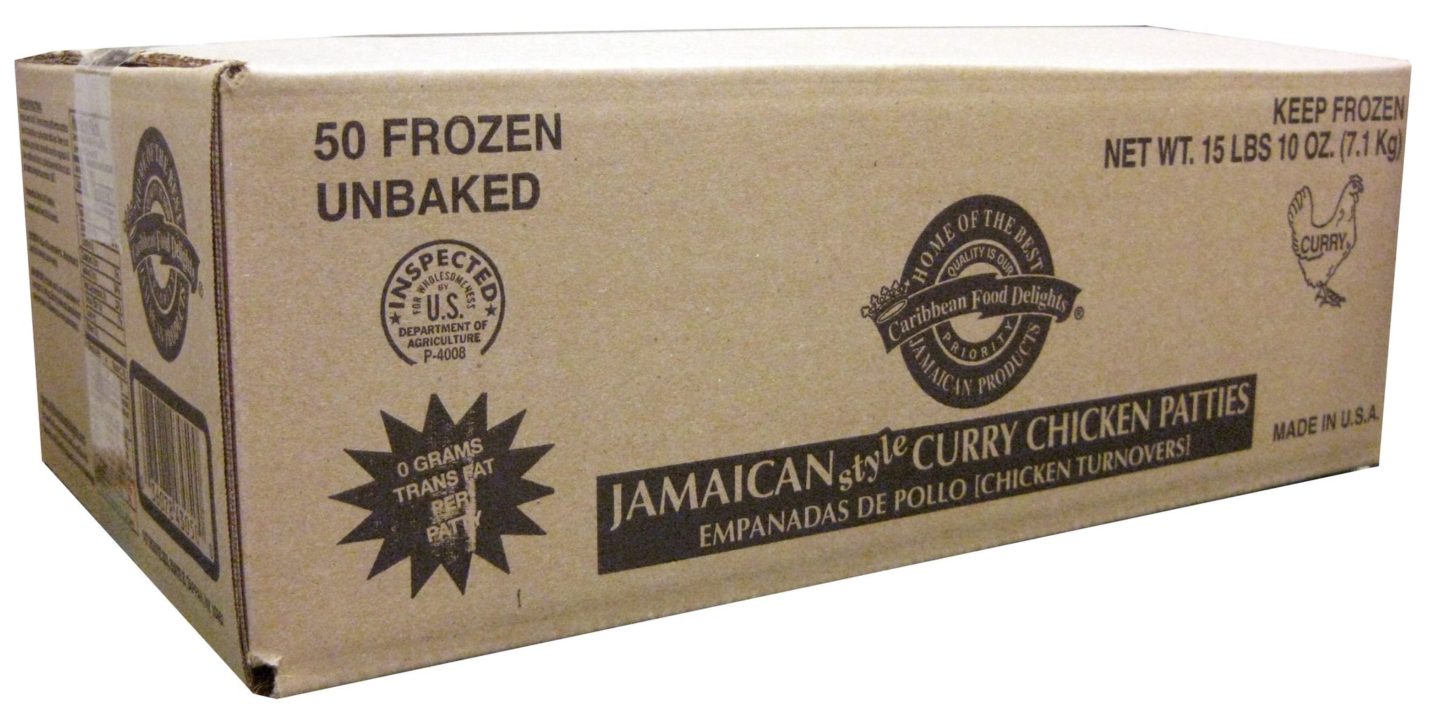 Jamaican Style Patties, Unbaked (Chicken, 1 Case)