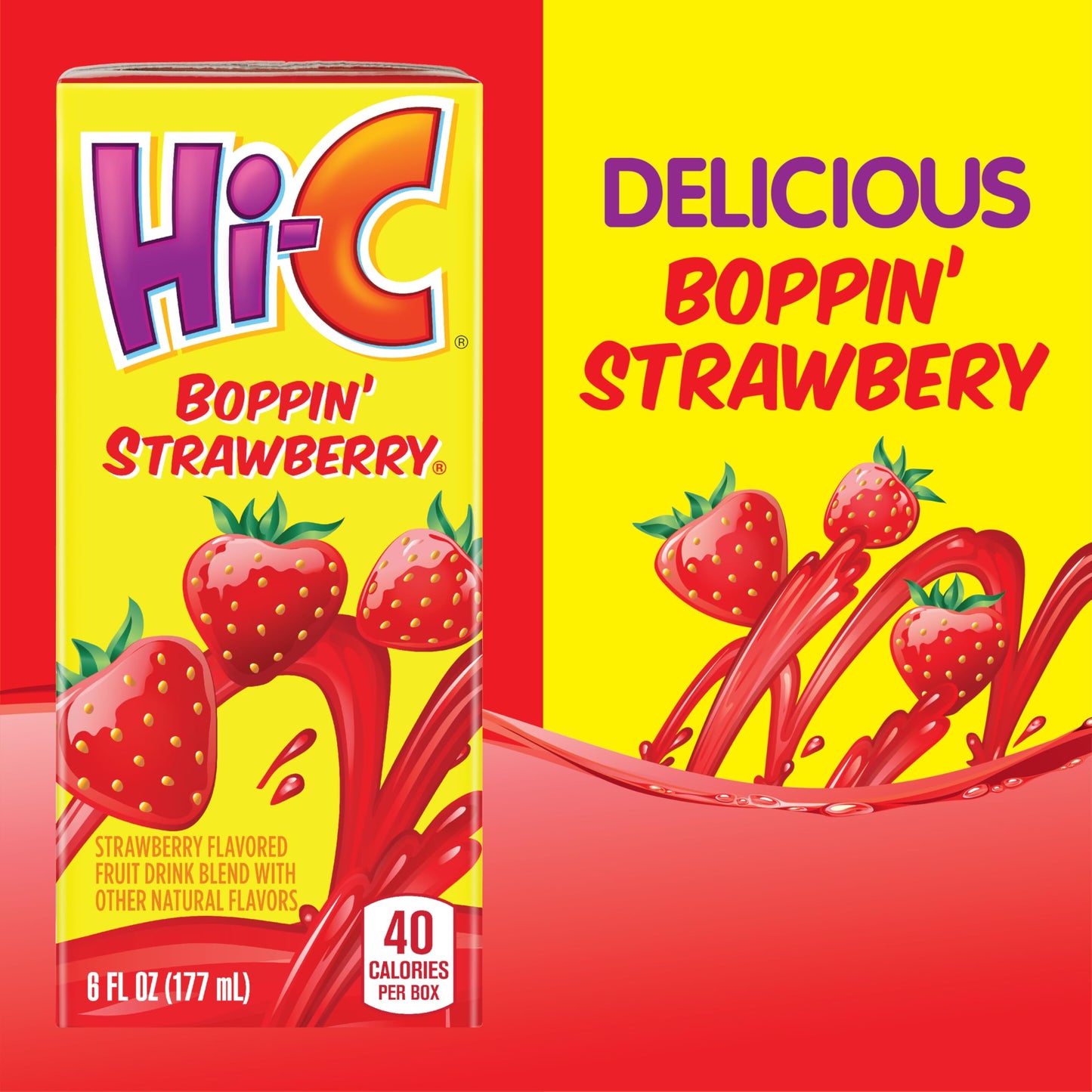 HI-C Boppin' Strawberry 6oz 8pk