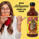 Kick Ass Jalapeno Hot Sauce Bottle - 18 oz. - Gourmet Gift for the Hot Sauce Fan - Perfect for Chicken Wings and Breakfast Burritos - Try if you dare
