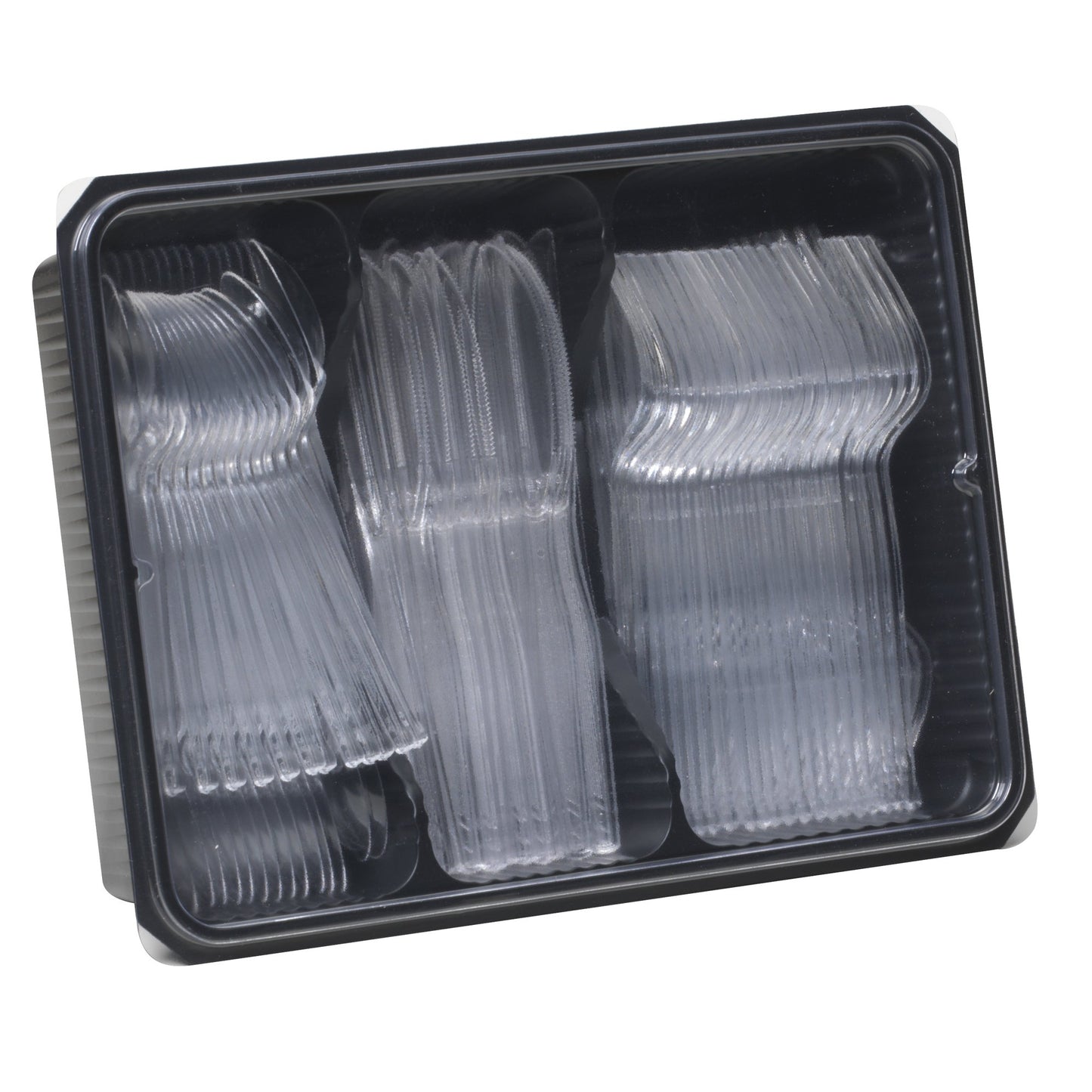 Dixie Cutlery Keeper with Heavy-Weight Polystyrene Forks, Knives and Teaspoons by GP PRO (Georgia-Pacific), Clear, CH0180DX7, 1,800 Count (Case of 1