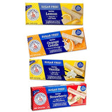 Voortman Sugar Free Wafers - Variety Pack - Lemon - Vanilla - Strawberry - Orange Creme - Baked with Real Ingredients - 4, 9oz packs