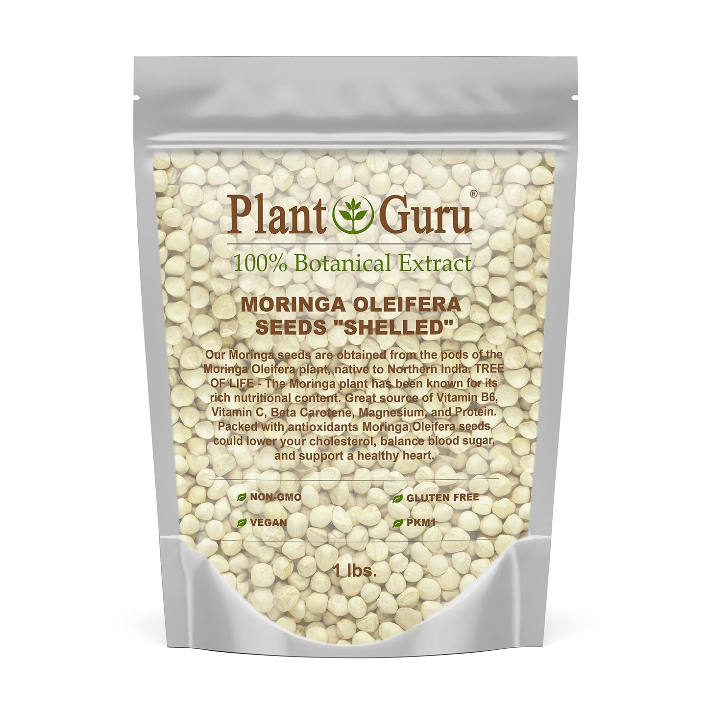 Moringa Seeds Kernel Shelled 16 oz. / 1 lb. - Clean PKM1 Variety - Edible - Moringa Oleifera - Malunggay - Semillas De Moringa - Drumstick Tree