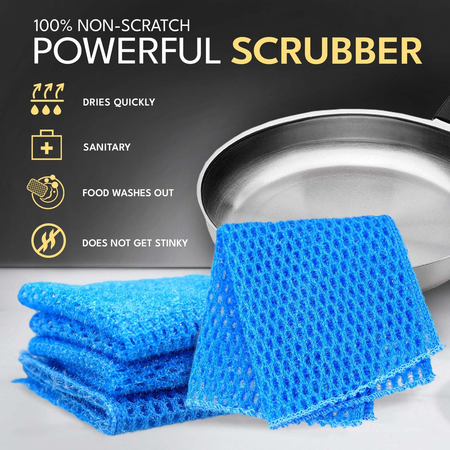 Non Scratch Dish Scrubbers for Cleaning Dishes (1PK) - Reusable Kitchen Sponge - Replace Dish Sponges for Washing Dishes - Best Household Scrubbing