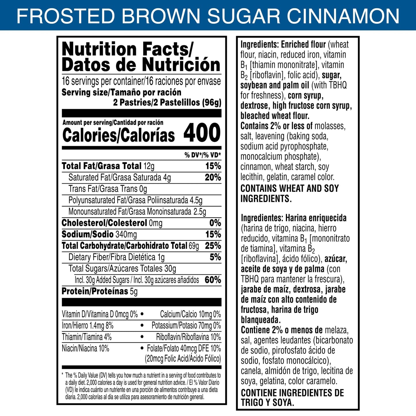 Pop-Tarts Toaster Pastries, Breakfast Foods, Kids Snacks, Family Pack, Frosted Brown Sugar Cinnamon (32 Pop-Tarts)