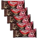 Laima Dark Chocolate (50%) with Cherries and Crushed Almonds, 90g Bars (Pack of 5), Lukss (Luxury)