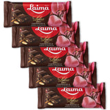 Laima Dark Chocolate (50%) with Cherries and Crushed Almonds, 90g Bars (Pack of 5), Lukss (Luxury)
