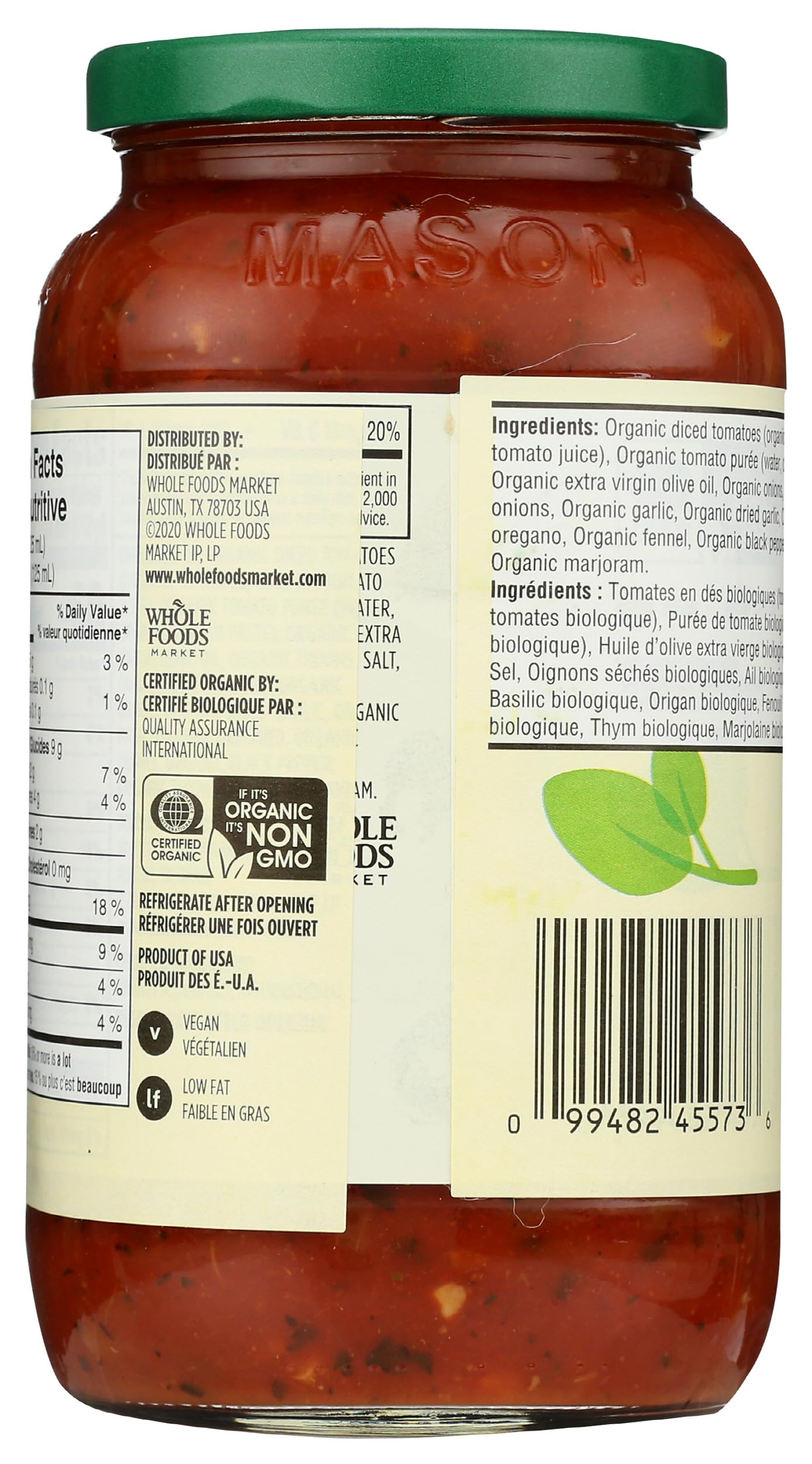 365 by Whole Foods Market, Organic Italian Herb Pasta Sauce, 25 Ounce