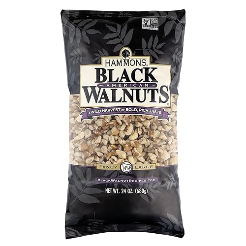 Hammons Fancy Large Black Walnuts -Wild Harvested - Non-GMO - Gluten-Free - High Protein - Keto Snack - Nuts for Cooking and Baking - 24oz
