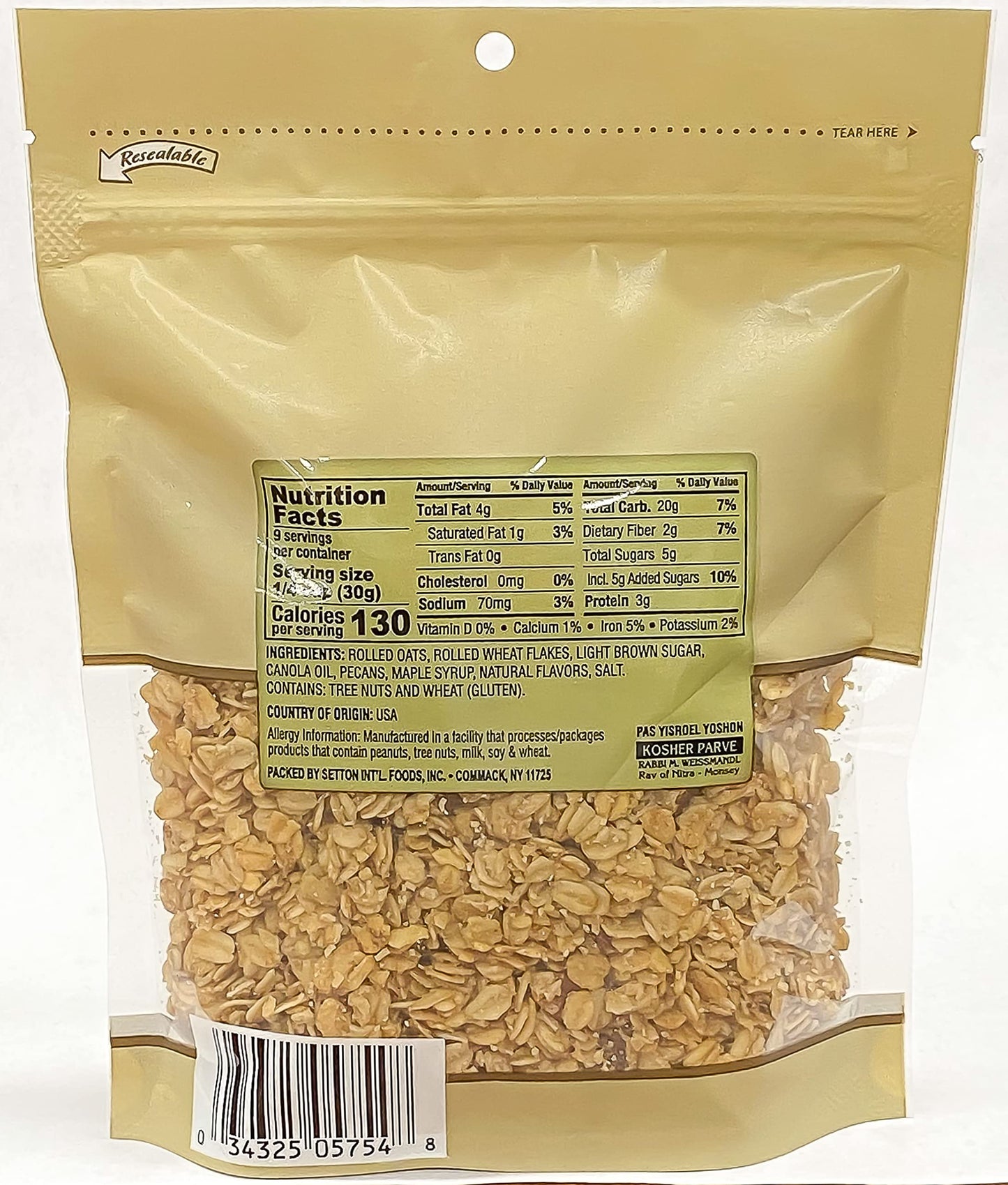 Granola Maple Pecan Crisp, 10 Oz. Bag, Kosher