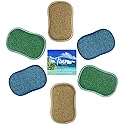Kitchen Scrubber Sponge by Tiare Home Non Scratch Cleaning for Dishes and More Dual Surface Microfiber (6 Pack)