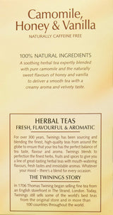 Twinings Herbal Tea Chamomile Honey and Vanilla -- 20 Tea Bags