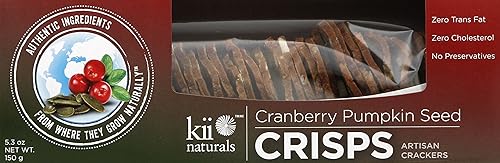 Kii Naturals Artisan Crisps, Cranberry Pumpkin Seed, 5.3 Ounce (Pack of 12)