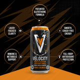 Velocity Iced Tea + Lemonade Energy Drink with Patented Glutathione Antioxidant Formula, Non-Carbonated, Zero Sugar, Keto, 12 Pack (16 oz Cans)