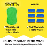 Tub-N-Tile by Tuff-Scrub, Large, 6-Pack, Microfiber, Scrub-N-Wipe Pad, Multi-Surface, Non-Scratch, Dual-Sided, Scrubber for Tubs, Tiles, Sinks