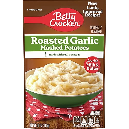 Betty Crocker Roasted Garlic Mashed Potatoes, Made with Real Potatoes, 4 oz