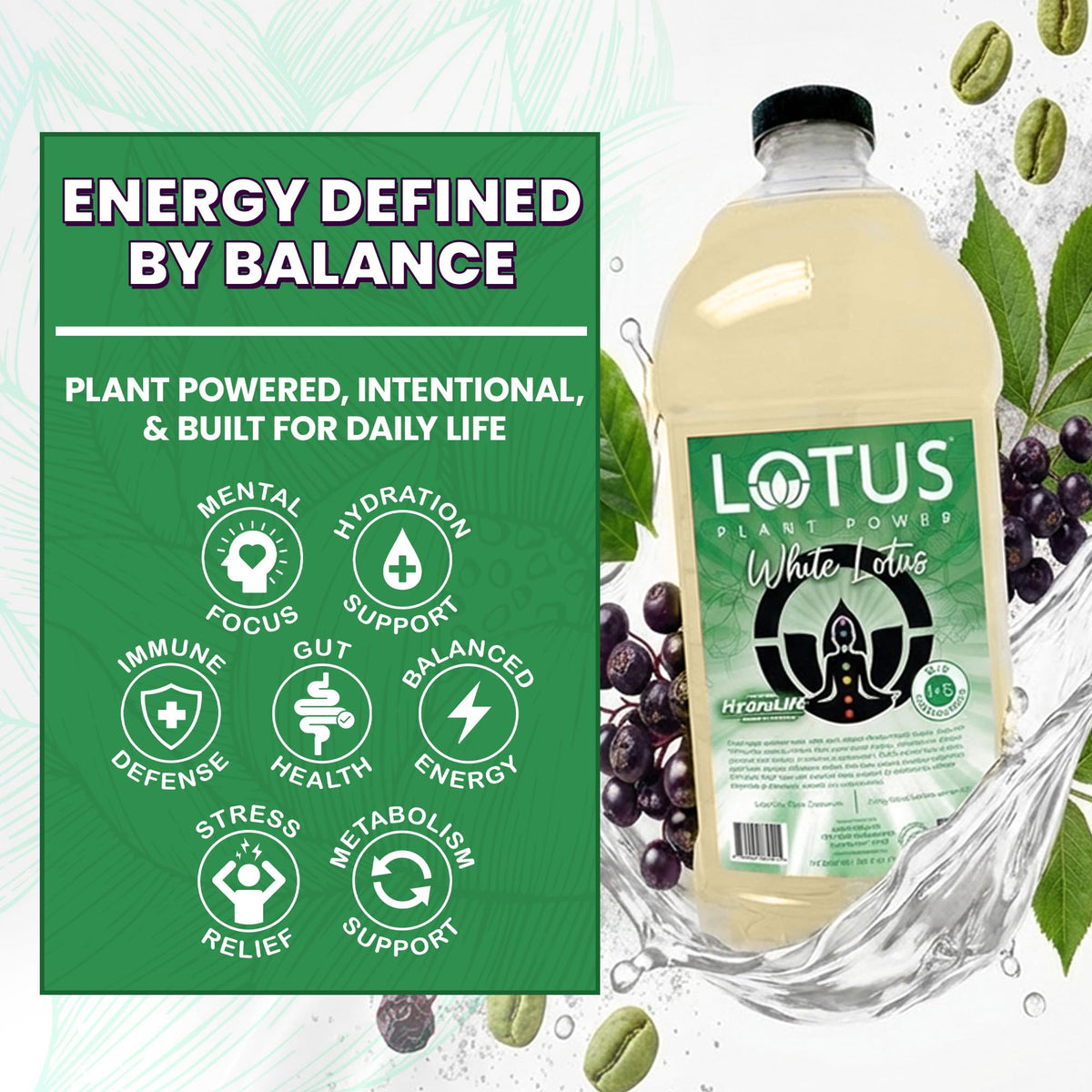 White Lotus Plant Power® Energy Drink Concentrate, PP7™ Formula