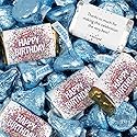 124 Pcs Birthday Candy Party Favors Miniatures Chocolate & Light Blue Kisses (1.52 lbs, Approx. 124 Pcs)