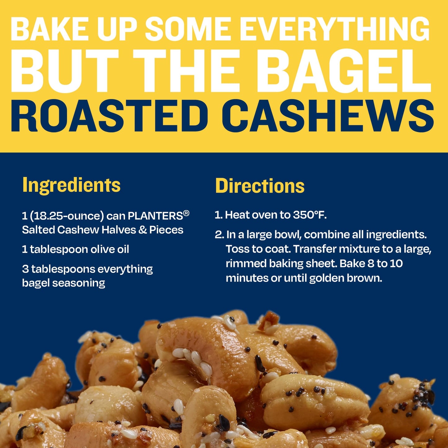 PLANTERS Salted Cashew Halves & Pieces, Party Snacks, Plant-Based Protein, 14 Oz Canister