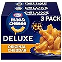 Kraft Deluxe Mac and Cheese, 3 Boxes, for Easy Dinner or Dinner Sides, Original Cheddar Flavor, No Artificial Flavors or Dyes, 14 oz