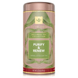 Teabloom Purify and Renew Loose Leaf Herbal Tea with Lemon, Herbs & Yerba Maté | Lightly Caffeinated Garden-Inspired Blend | Canister Makes 35-50 Cups