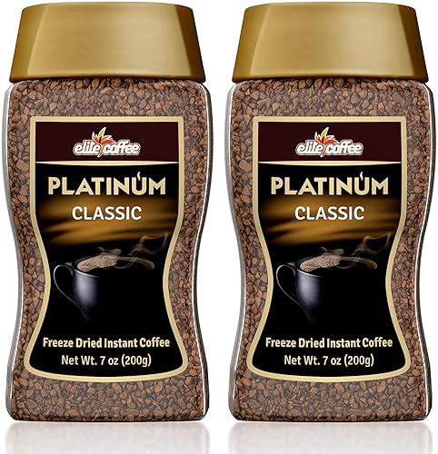 Elite Platinum Freeze Dried Instant Coffee Classic 7.5 oz (Pack of 2)