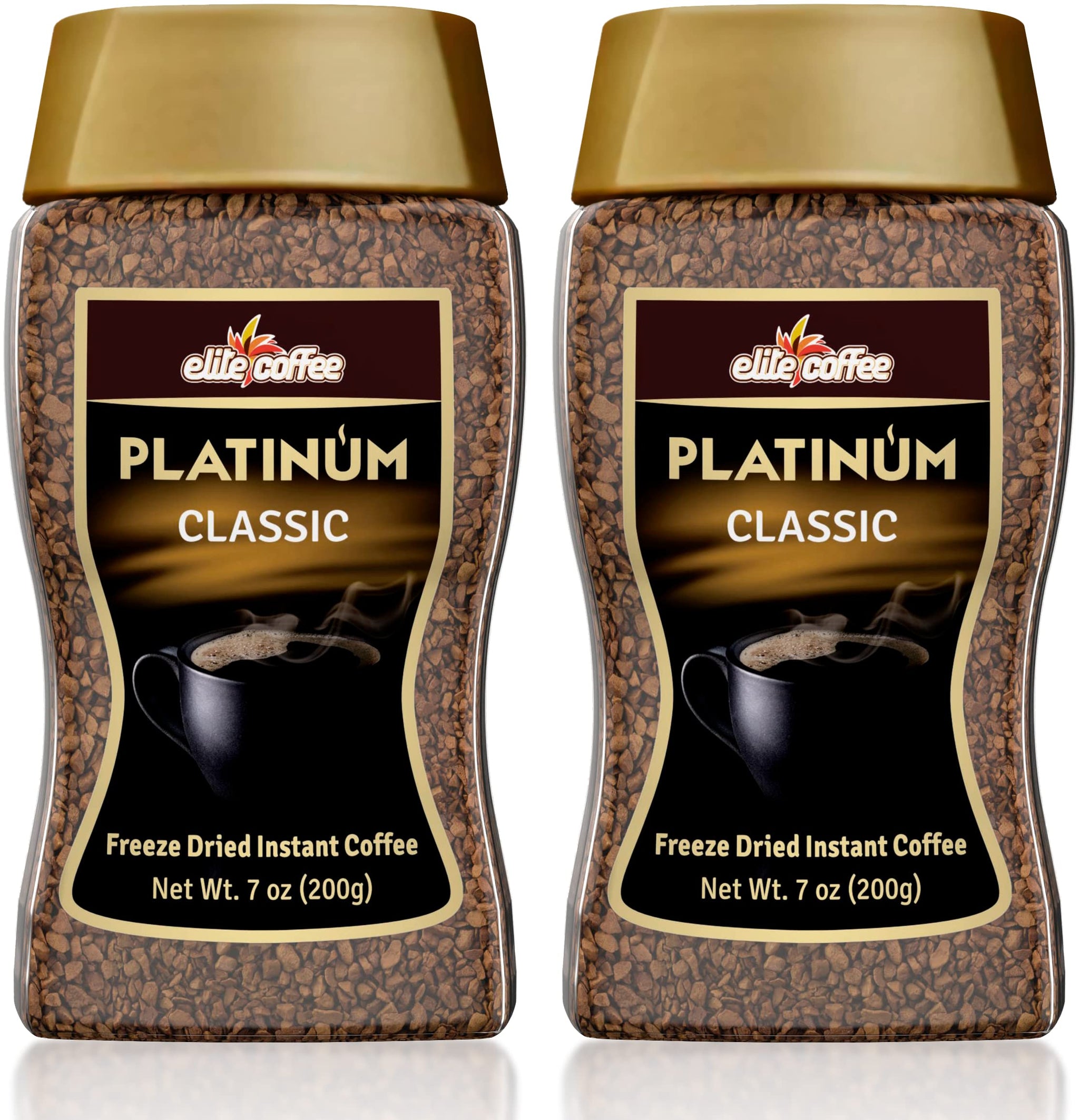 Elite Platinum Freeze Dried Instant Coffee Classic 7.5 oz (Pack of 2)