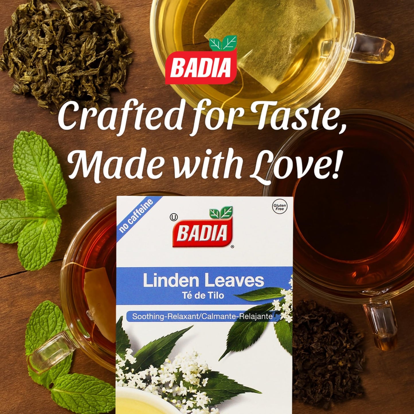 Badia Linden Tea, 25 Bags - Calming Linden Leaf & Flower Herbal Infusion, Support Respiratory, Immune System, and Relaxation - Natural Tilo Tea
