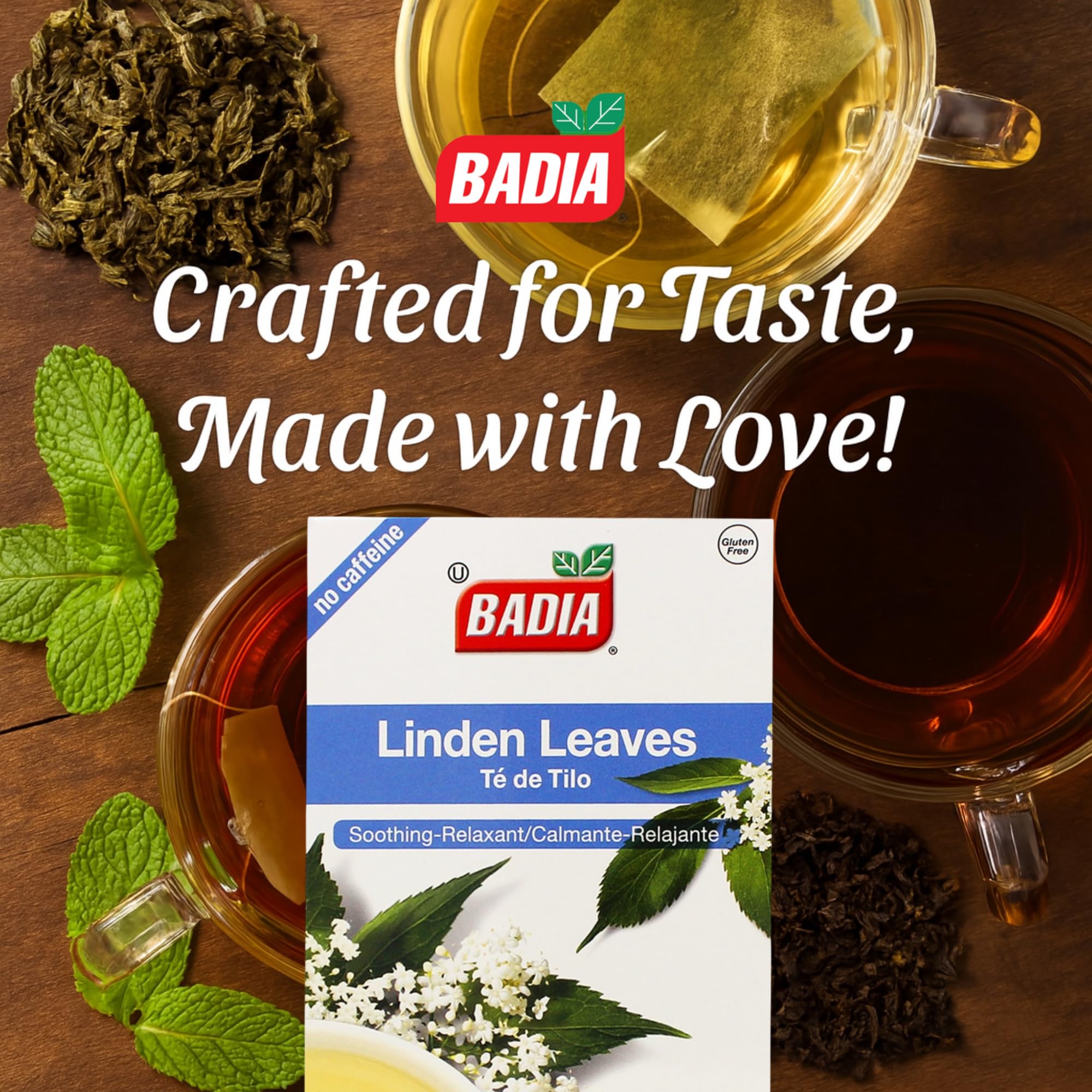 Badia Linden Tea, 25 Bags - Calming Linden Leaf & Flower Herbal Infusion, Support Respiratory, Immune System, and Relaxation - Natural Tilo Tea