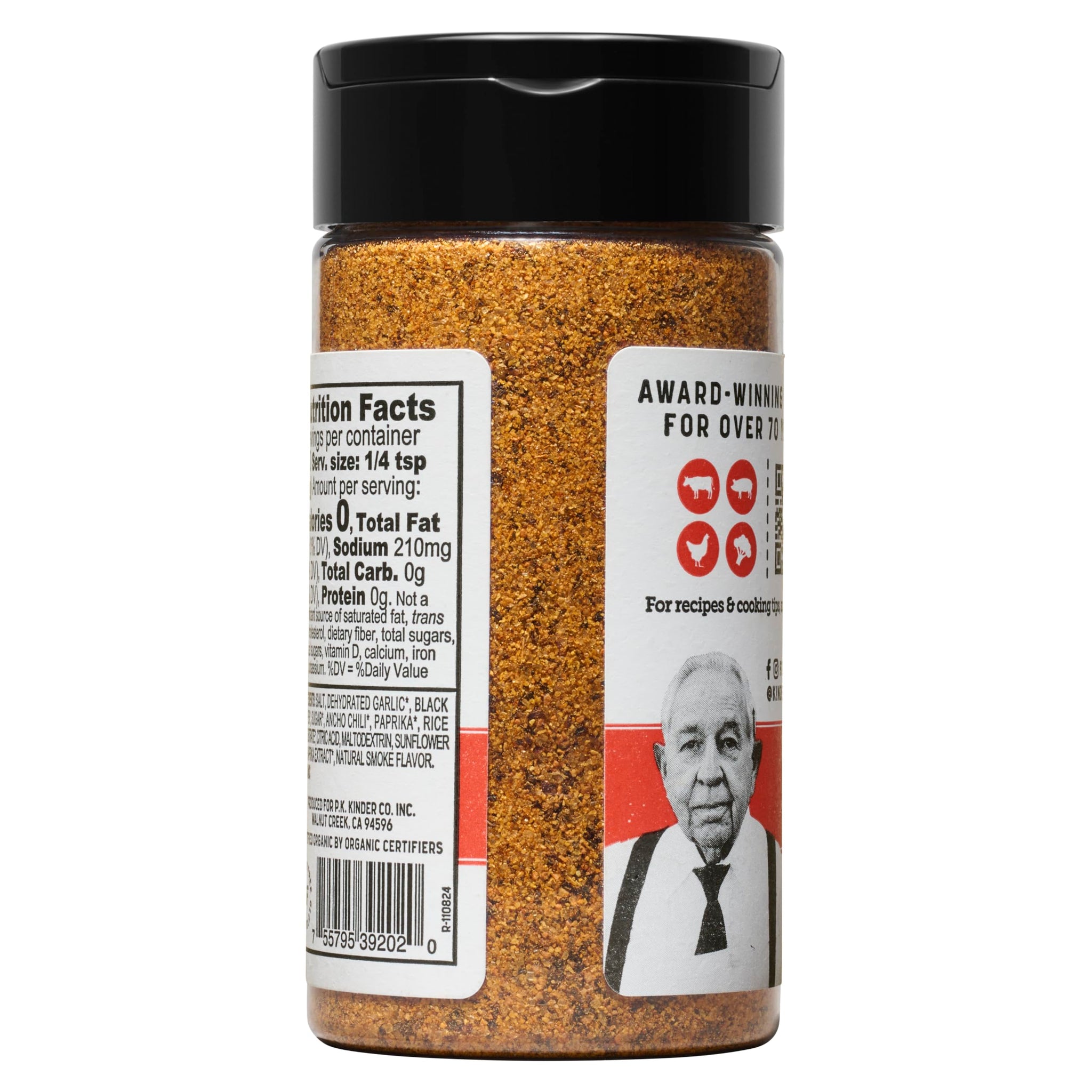 Kinder's Organic All Purpose Seasoning, 5.3 Oz, Garlic, Sea Salt, and Chili Blend, USDA Certified Organic, MSG Free, Great on Beef, Chicken, Seafood