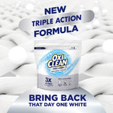 OxiClean Triple Action White Revive Laundry Whitener and Stain Remover Powder, Use with Detergent, Whitens and Brightens Clothes, Removes Tough