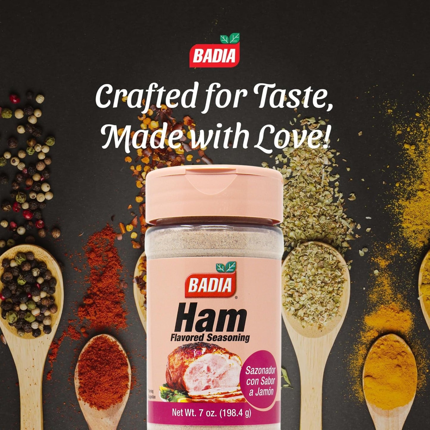 Badia Ham Seasoning 7 oz - Savory Natural Ham Flavor for Beans, Rice, Soups, Stews, & Charcuterie