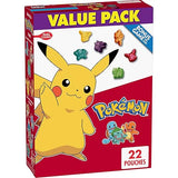 Pokemon Fruit Flavored Snacks, Fat Free and Gluten Free Snacks, 17.6 oz (22 Pouches)