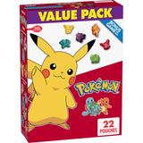 Pokemon Fruit Flavored Snacks, Fat Free and Gluten Free Snacks, 17.6 oz (22 Pouches)