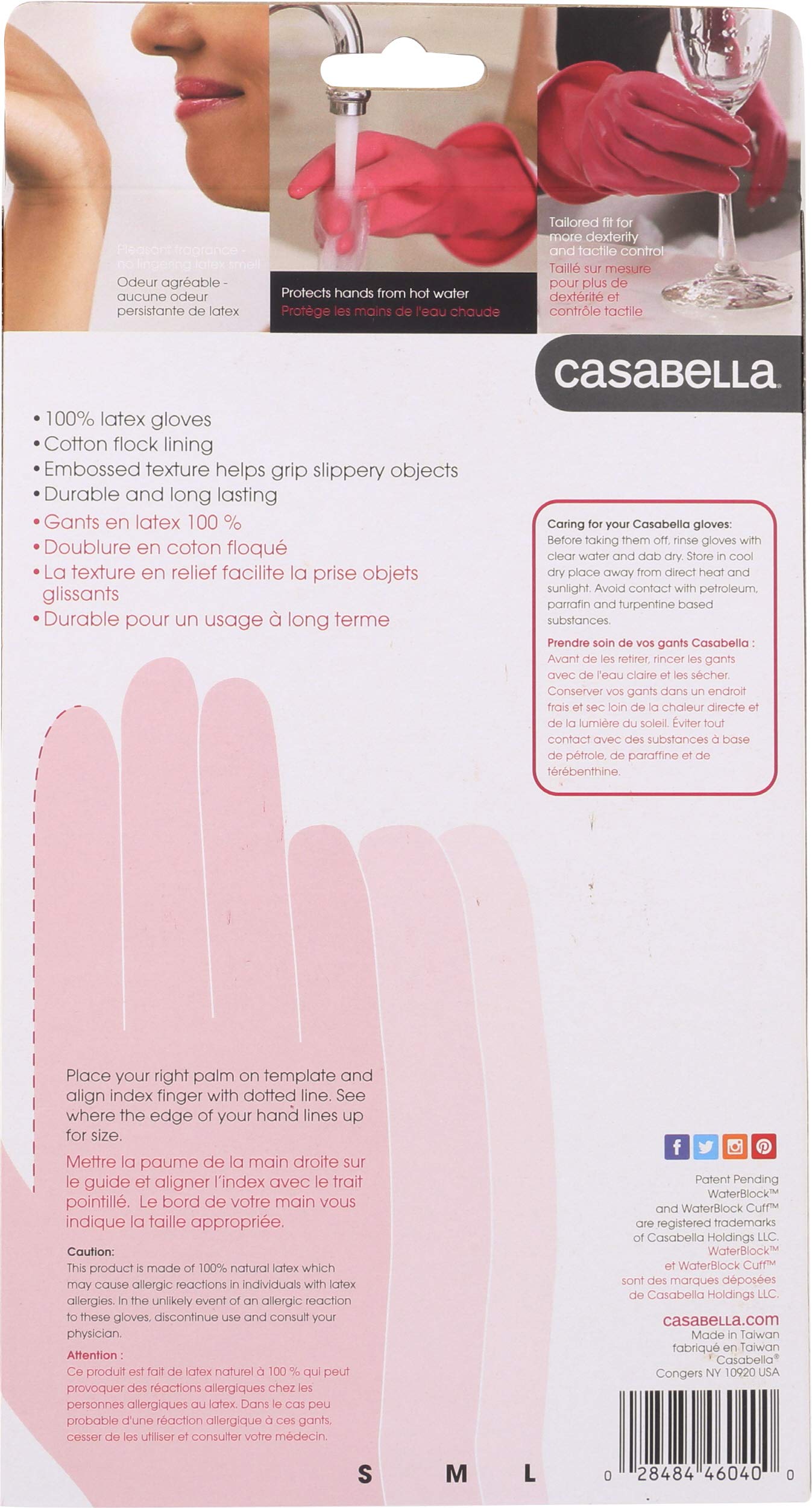 Casabella Premium Waterblock Cleaning Gloves, Small