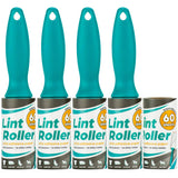 DecorRack Lint Rollers with Extra Refill, Pet Hair Remover, 300 Extra Sticky Sheets, 4 Lint Rollers Dog & Cat Hair Removal, Lint, Dust from Clothes