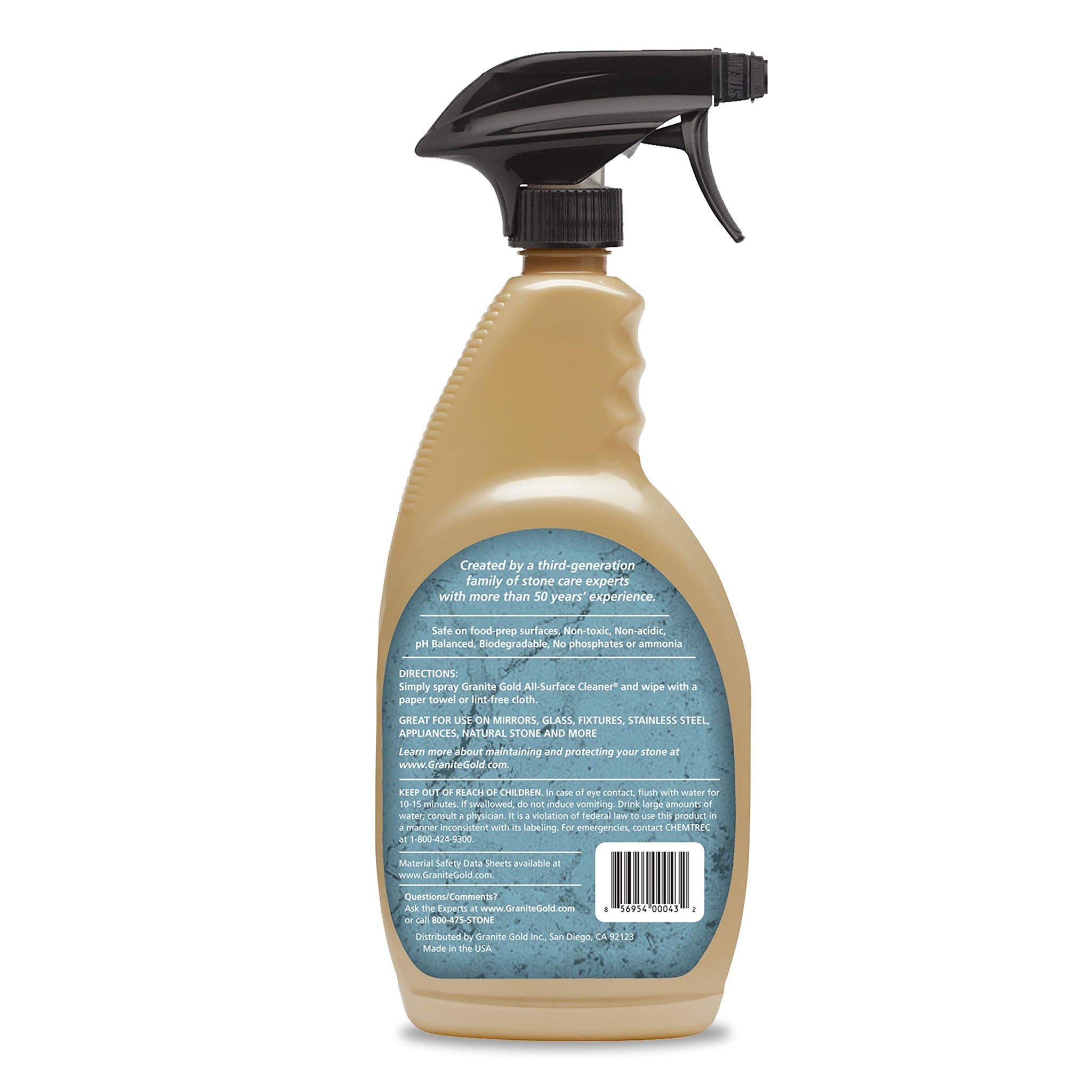 Granite Gold All-Surface Cleaner Spray, Household Cleaning For Stainless Steel, Glass, Quartz, Marble Surfaces, 24 Fl Oz, 1 Count