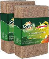 SCRUBIT Natural Scouring Pads (12 Pack) - Eco Friendly Scrubbing Pads for Kitchen Cleaning, Dishes, and Pots - Non-Scratch Kitchen Scrubbers - 100%