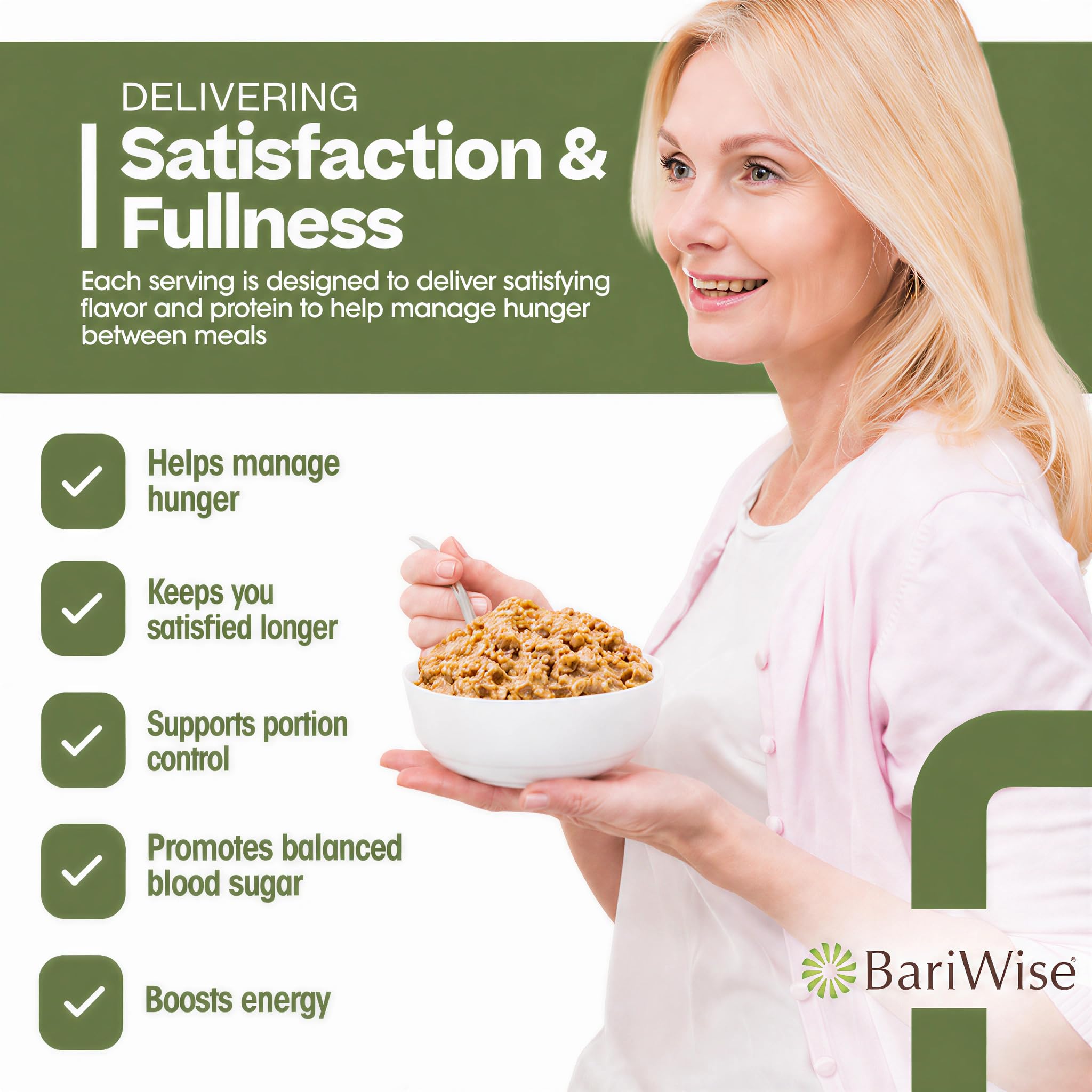BariWise Instant Protein Oatmeal, Apples & Cinnamon - Low Fat & Gluten Free (7ct)
