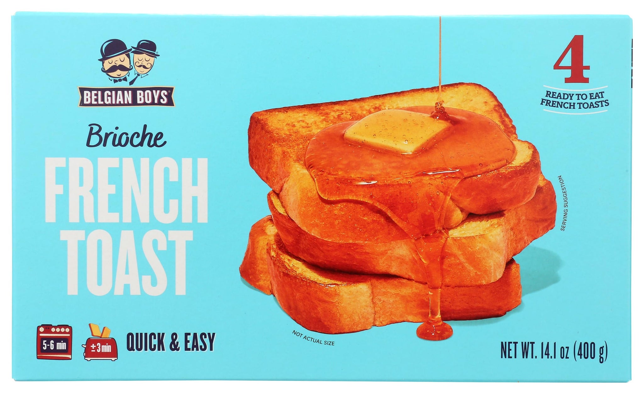 Belgian Boys Frozen Brioche French Toast, Made with Fluffy Brioche Bread, Ready to Eat Breakfast in Minutes, Non-GMO, Non-Artificial, No