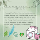 Wool Dryer Balls (Pack of 3) - Natural Fabric Softener, Reusable, Reduces Wrinkles, Saves Drying Time - Superior to Plastic Balls and Liquid