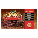 LEM Products Backwoods Jerky Seasoning Variety Pack, Includes Original, Hot, Mesquite, and Hickory Flavors, Ideal for Wild Game, 15.6 Ounce Package
