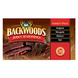 LEM Products Backwoods Jerky Seasoning Variety Pack, Includes Original, Hot, Mesquite, and Hickory Flavors, Ideal for Wild Game, 15.6 Ounce Package