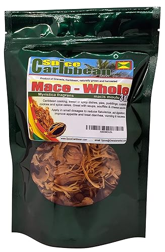 Nutmeg MACE - WHOLE PIECES, Spice of Grenada (3 Oz in resealable pouch)