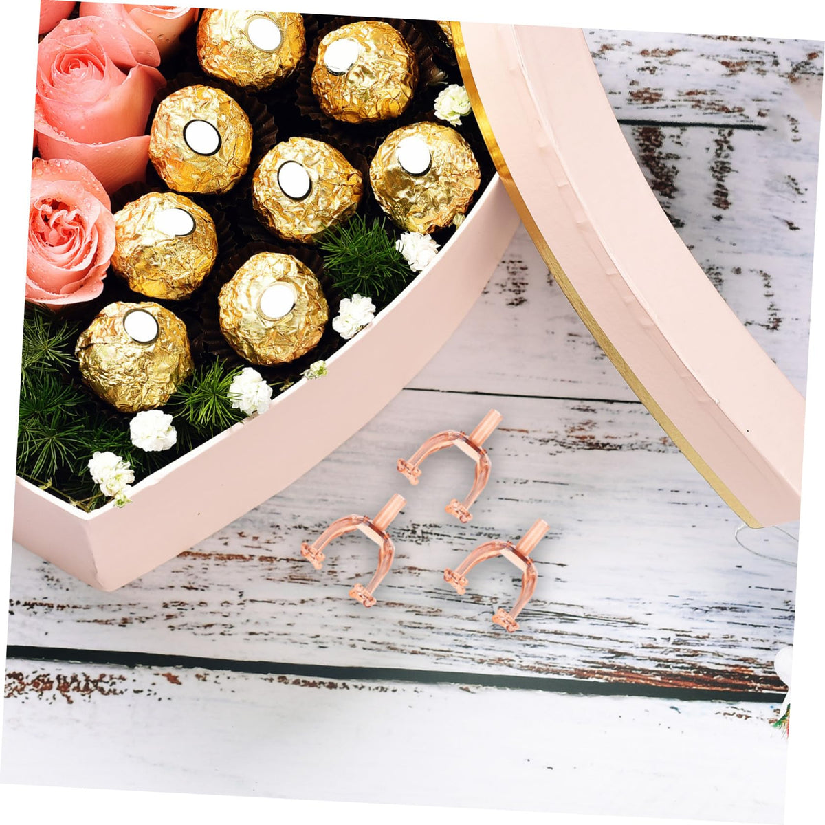 MAGICLULU 50pcs Chocolate Bouquet Holder for Flower Packaging Elegant Stand for Valentine Day Weddings Birthdays and Special Occasions