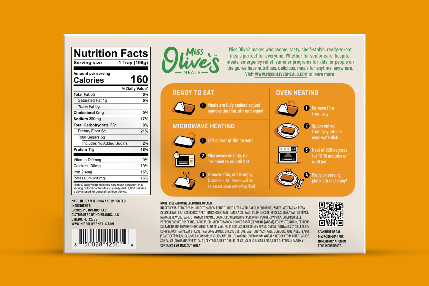 Miss Olive’s Italian Favorites Pack - Shelf-Stable Microwavable Ready Meals (3 Pack) - Pasta Fagioli, Cheese Ravioli & Chicken Pasta Parm - Fully