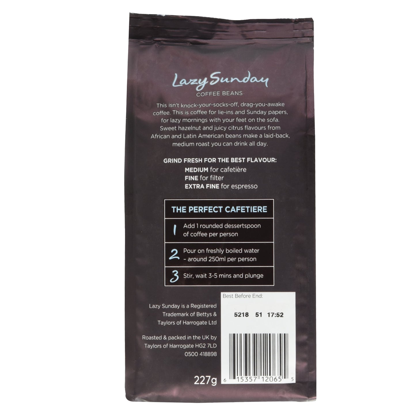 Taylors of Harrogate Lazy Sunday Coffee Beans (227g)